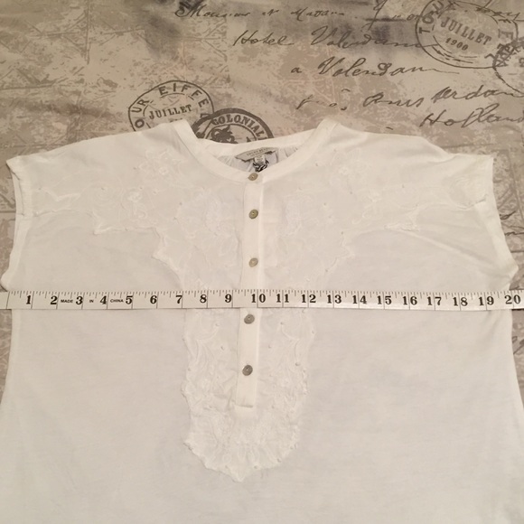Lucky Brand White 100% Cotton Blouse, Size Small - Picture 8 of 8